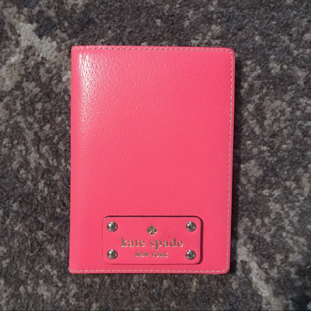 Kate Spade hot pink coral passport cover holder
